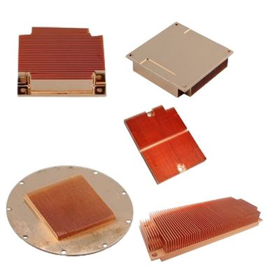 Industriële anodiserende koperen tube-warmteafvoeringsbak Skived Fin Cold Plate Warmteafvoeringsbak