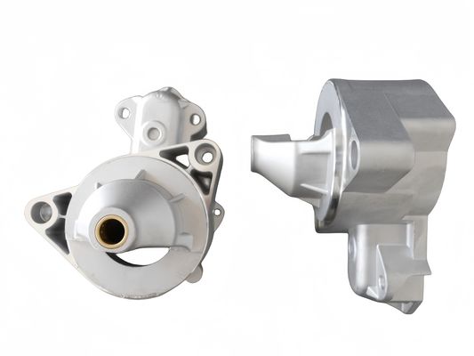 Zilver aluminium gietmachine behuizing proces poedercoating lichtgewicht