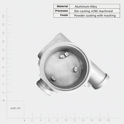 Poedergecoate aluminium-gegote behuizing met sterke corrosiebestendigheid