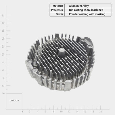 OEM ADC12/Aluminium legering die casting warmteputten voor elektronische apparaten en LED-verlichting
