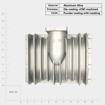 Poedercoating Aluminium Die Casting Heat Sink voor autoonderdelen Op maat gemaakte OEM ODM-service aangeboden