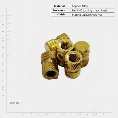 Titanium warmte staking Messing knurled nut insert voor kunststof M2 M3 M4 M5 sensor toepassing