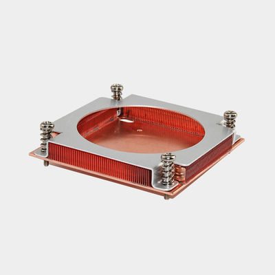 Op maat gemaakte koperen scheefvinger warmteverzorgingsbak met schroefverzorgingsbak voor AMD Intel GPU / CPU