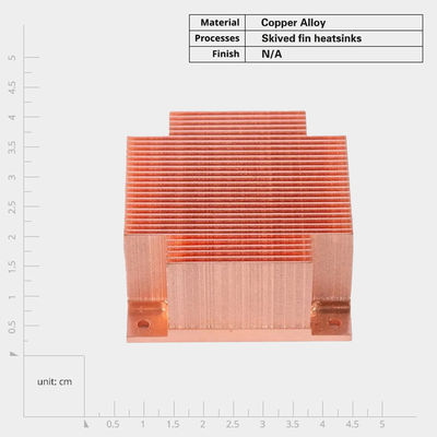 Zuivere koperen scheefvinnenwarmtebak Warmtegeleidbaarheid Vinnenwarmtebak voor elektronische apparaten