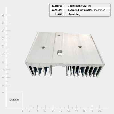 Corrosiebestendige aluminiumprofiel warmteput Aluminium extrusie warmteput met efficiënte warmteafvoer