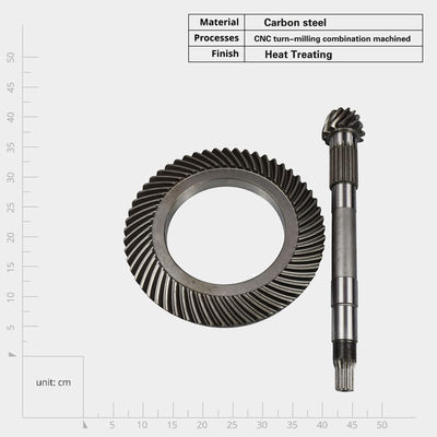 CNC Custom Spiral Bevel Gear Set Roestvrij staal Carbon Steel materiaal voor hydraulisch systeem