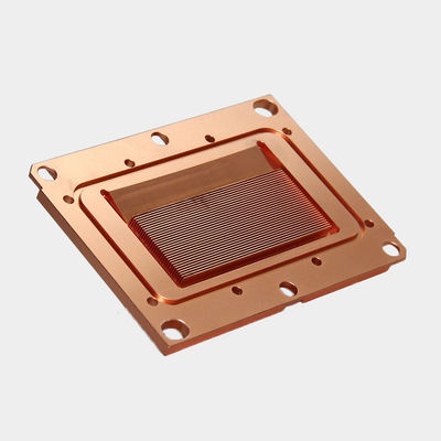 Hoge dichtheid koper skiving vin warmtebak Liquid koeling blok CNC bewerking CPU koeler Heatsink