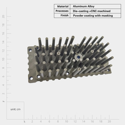 Custom Die Casting LED Street Lamp Heatsink Aluminium Pin Heat Sink voor elektronische apparaten